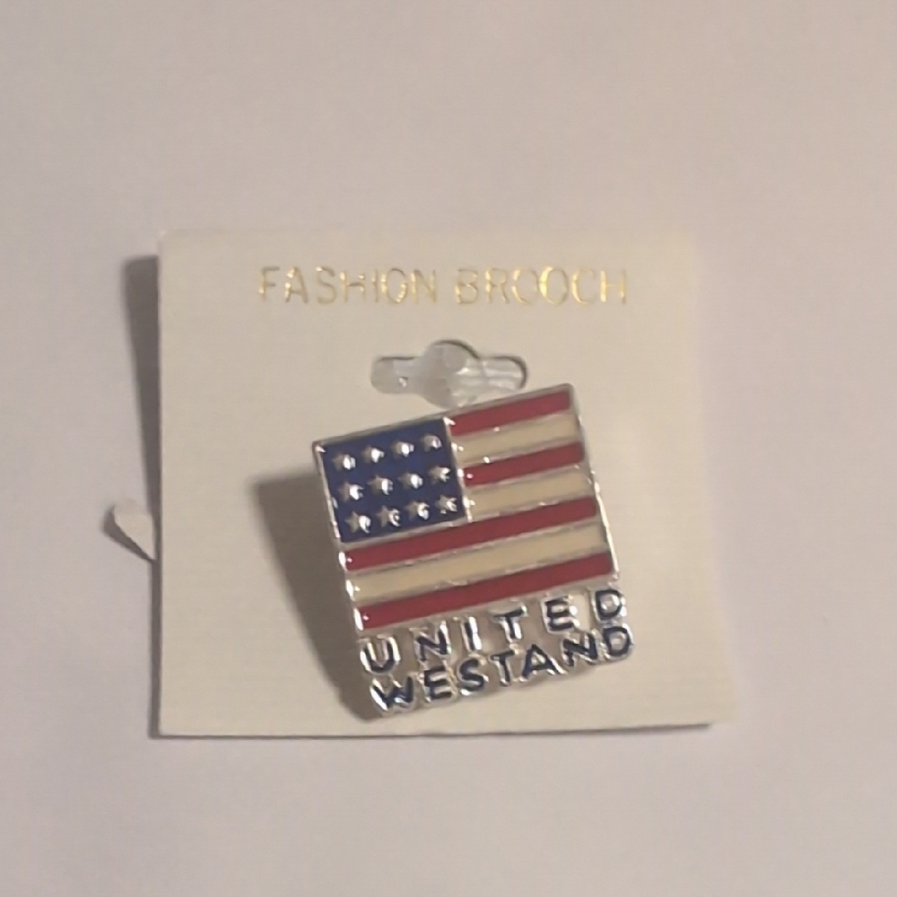 Fashion Jewelry Red, White, and Blue‎ Flag Brooch